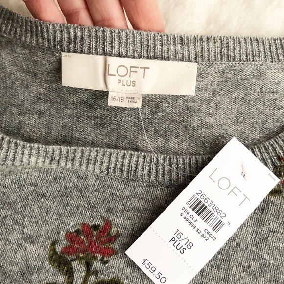 LOFT | Plus Wool Blend Blooming Vine Sweater *NWT* - Picture 7 of 10